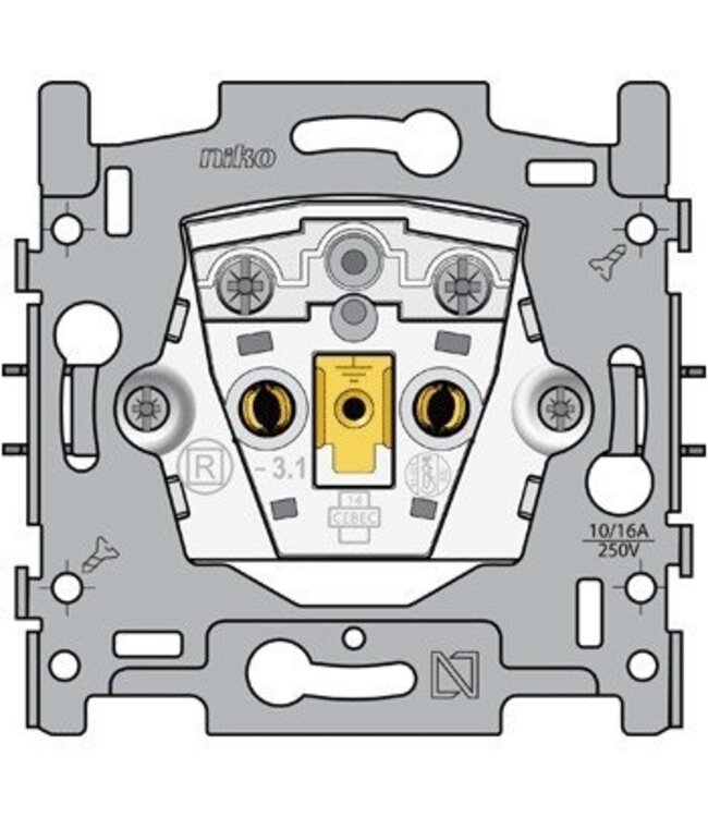 Niko niko Stopcontact zonder aarding 21mm