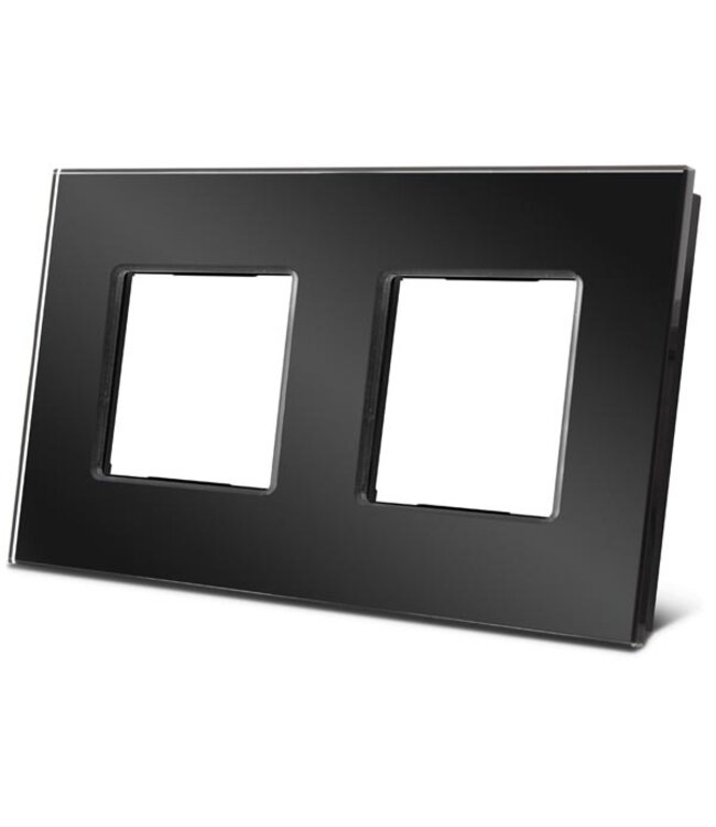 Velbus Dubbele glazen afdekplaat voor Niko, zwart