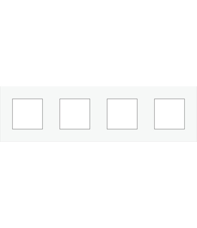 Niko Niko Horizontale viervoudige afdekplaat, Pure Liquid snow white