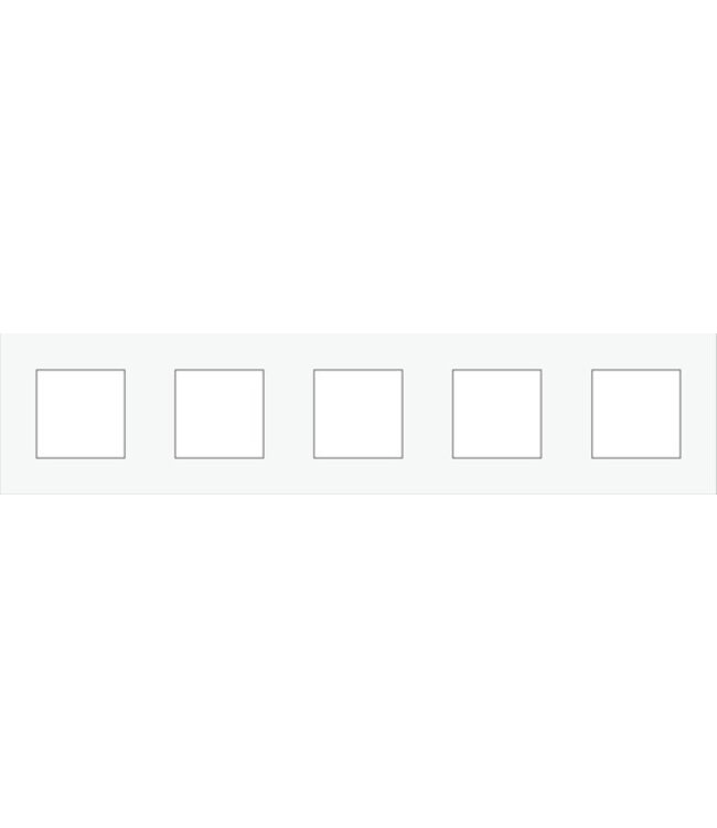 Niko Horizontale vijfvoudige afdekplaat, Pure Liquid snow white