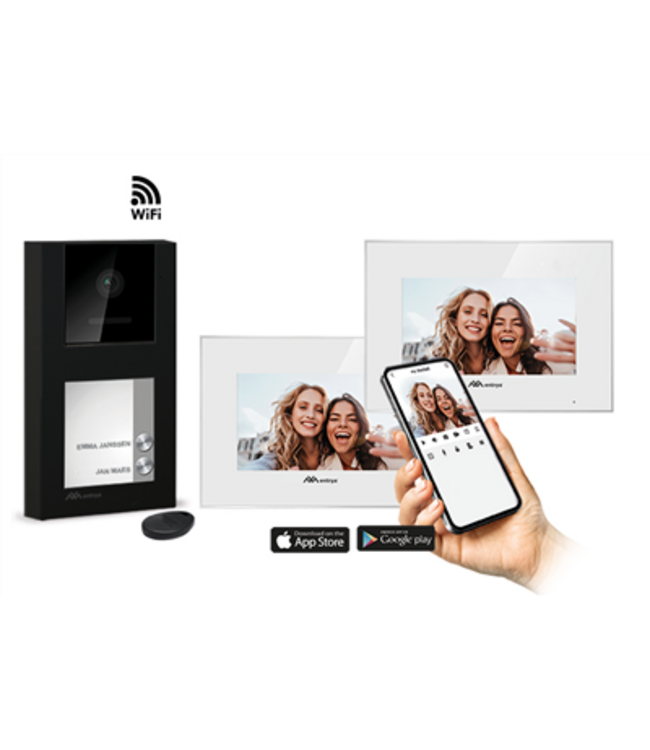 Entrya Facila neXt K2171W/B2 videofoonkit met 2 drukknoppen