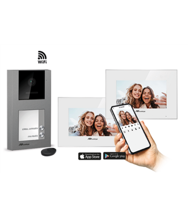 Entrya Facila neXt K2171W/B2 videofoonkit met 2 drukknoppen