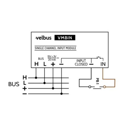 Velbus Velbus Universele 1-kanaals ingangsmodule