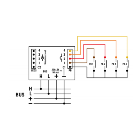 Velbus Velbus  4-kanaals drukknopinterface VMB4PB