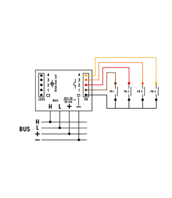 Velbus Velbus  4-kanaals drukknopinterface VMB4PB