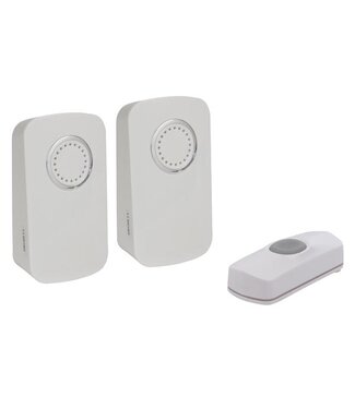 Draadloze deurbel- 2 ontvangers en 1 drukknop