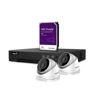 etiampro IP-videobewakingsset met 4 kanaals NVR recorder en 2 IP - 4MP Dome camera's