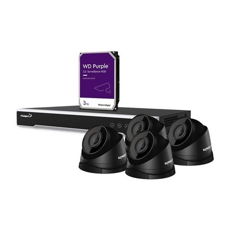 etiampro IP-videobewakingsset met 4 kanaals NVR recorder en 4 IP-4MP camera's