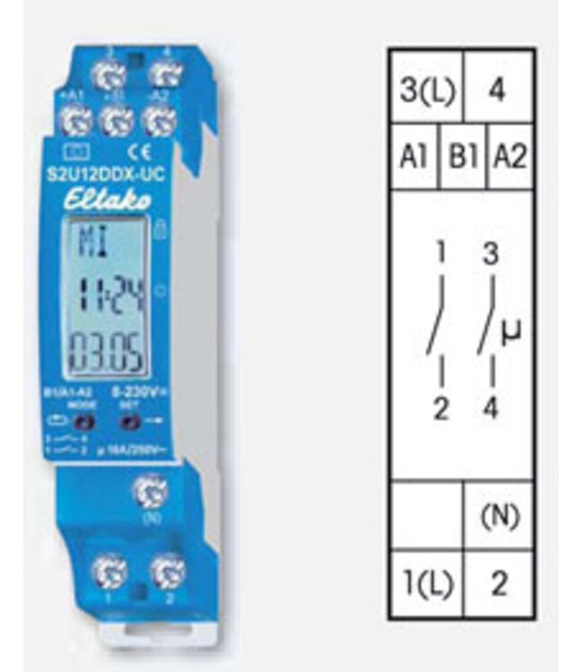 Eltako Digitale Astro-schakelklok 2 kanalen - S2U12DDX-UC