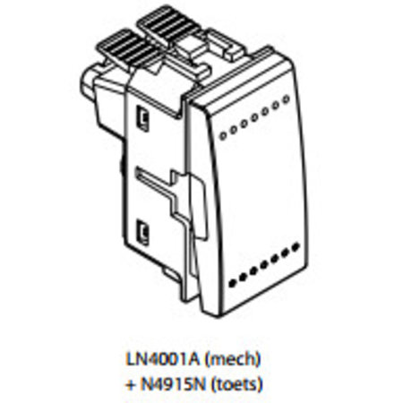 Bticino Living light 2 modules toets, antraciet