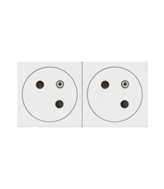 Legrand Mosaic tweevoudig stopcontact, wit