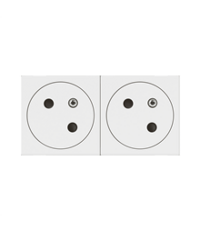 Legrand Mosaic tweevoudig stopcontact, met steekklemmen -  wit