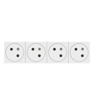 Legrand Mosaic viervoudig stopcontact, wit