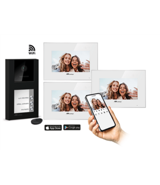 Entrya Facila neXt videofoonkit met 3 drukknoppen Entrya Facila neXt videofoonkit met 3 drukknoppen
