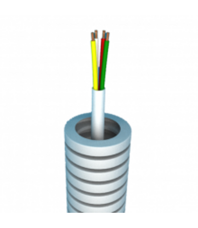 Flexibele buis 100m met alarm kabel 4 x 0,22