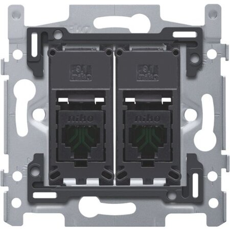 Niko Sokkel tweevoudig RJ45 UTP Cat6A 170-65272 schroefbevestiging