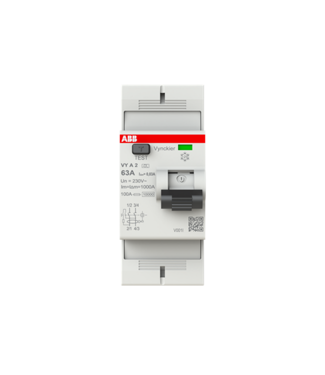 ABB Industrial DIFF-O-JUMP differentieelschakelaar type A, 2P, 63A