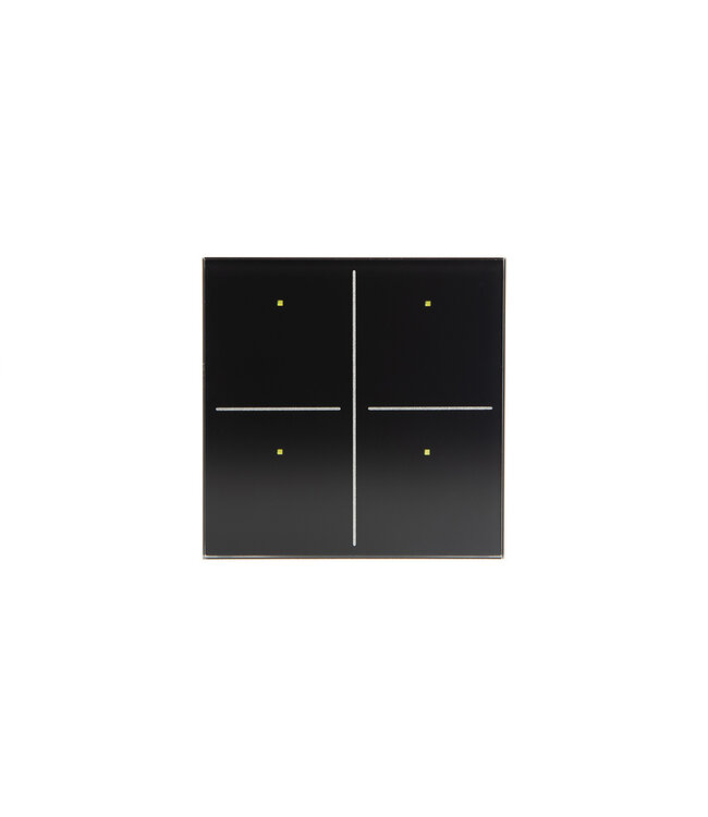 Velbus Velbus glazen bedieningsmodule met 4 aanraaktoetsen - Zwart