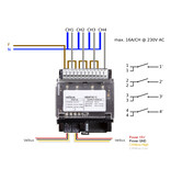 Velbus Velbus module, 4-kanaals relaismodule met potentiaalvrije contacten