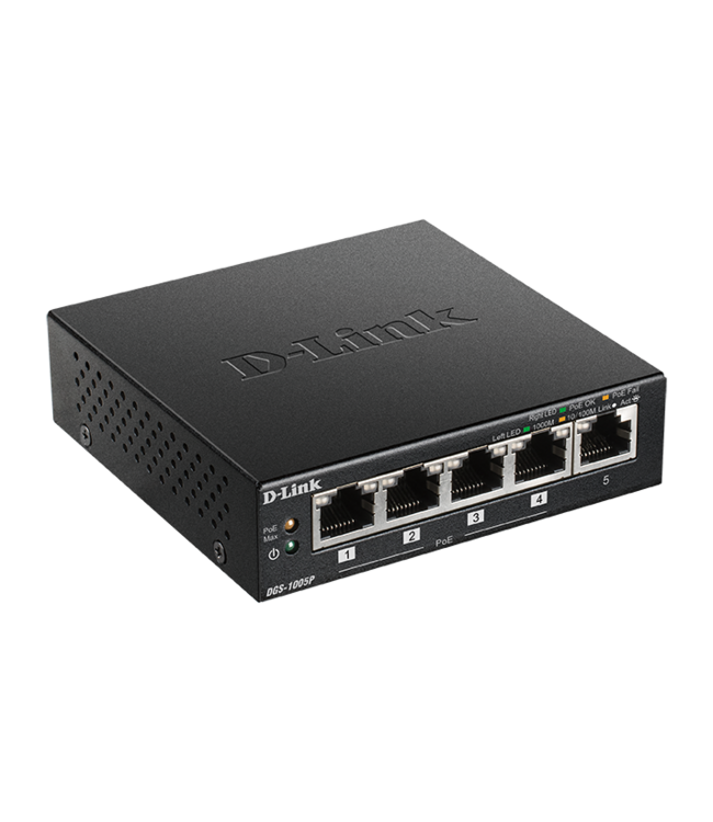 D-link Dlink PoE Ethernet switch, 4+1 Gigabit poorten