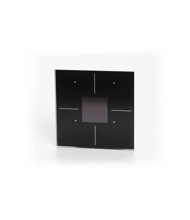 Velbus Velbus  zwarte glazen bedieningsmodule met oledscherm.