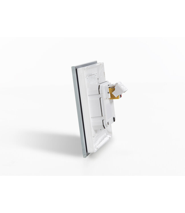 Velbus Velbus  witte glazen bedieningsmodule met oledscherm.