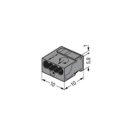 Wago Wago viervoudige microsteekklem 4x0,6-0,8 mm² zwart