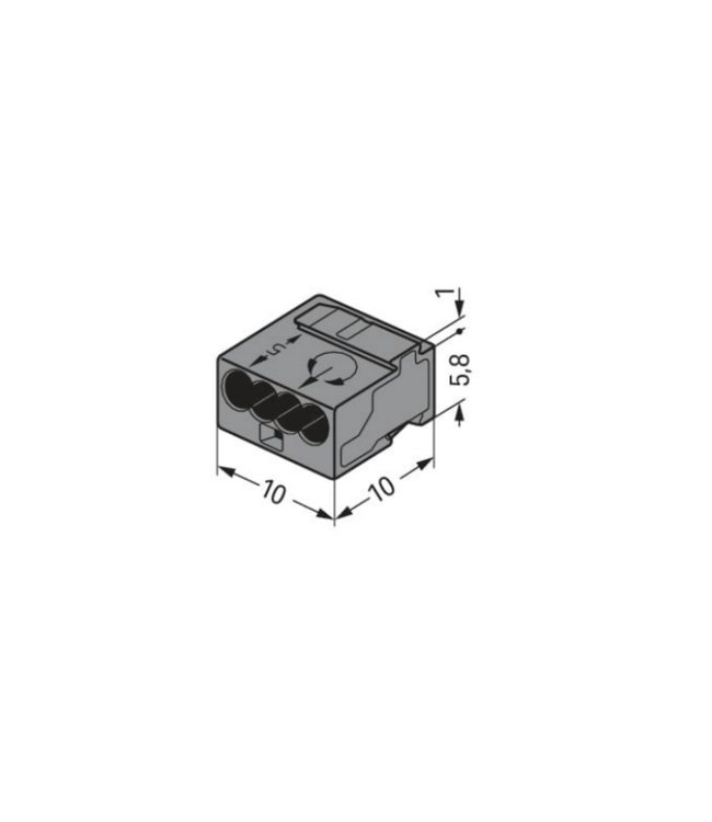 Wago Wago viervoudige microsteekklem 4x0,6-0,8 mm² zwart