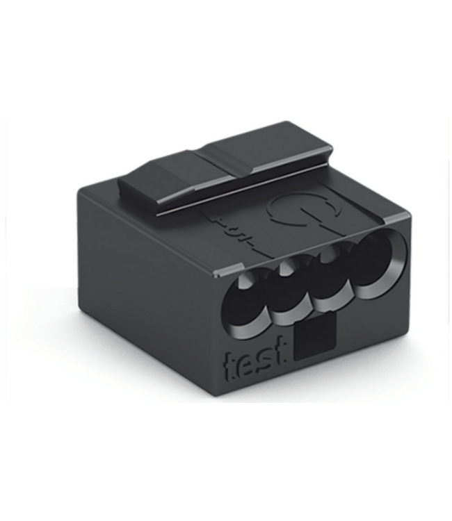 Wago Wago viervoudige microsteekklem 4x0,6-0,8 mm² zwart