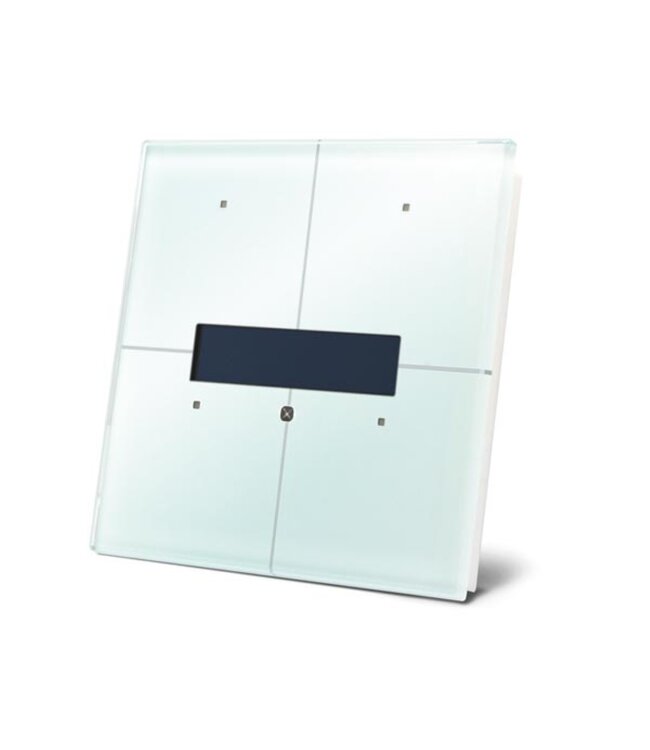 Velbus Velbus  witte glazen bedieningsmodule met oledscherm.