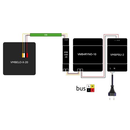 Velbus Velbus startpakket incl. zwarte glazen bedieningsmodule met oled scherm