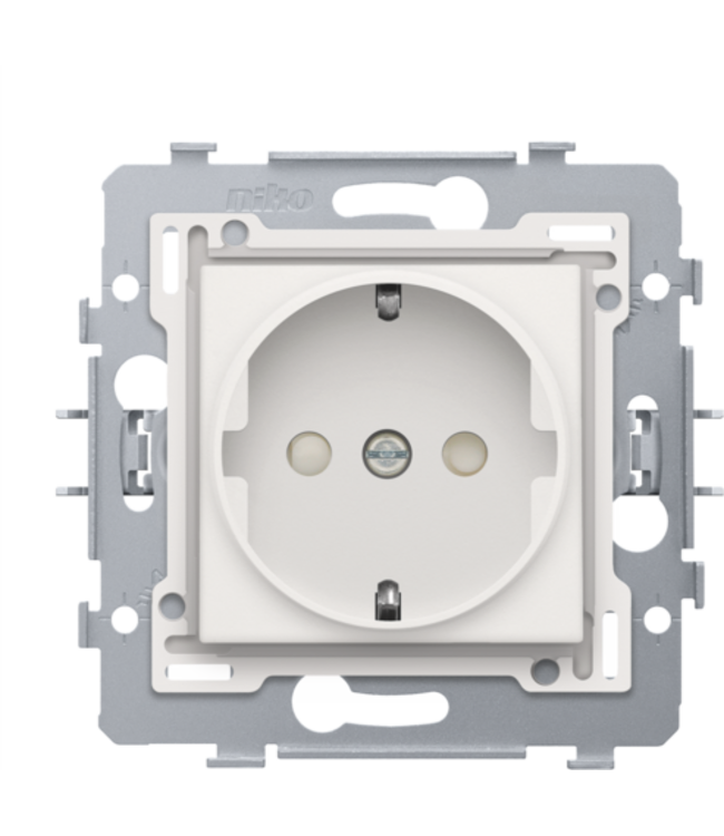 Niko Stopcontact en afwerkset met randaarde, voor o.a. Nederland