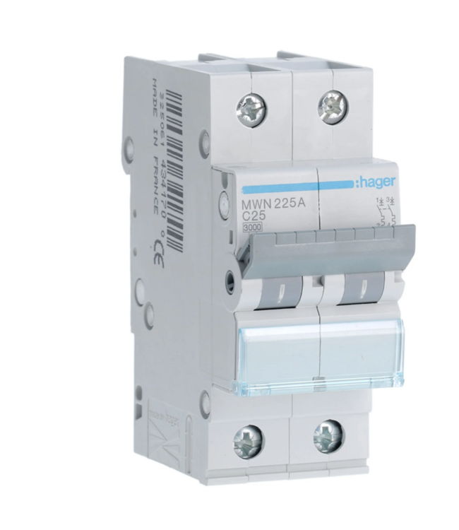 Hager Hager automatische zekering 2P  - 3kA, curve C