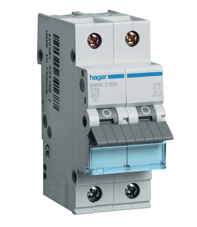 Hager Hager automatische zekering 2P  - 3kA, curve C