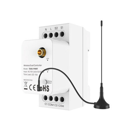 2 kanaals Wifi relais of via RF drukknop.