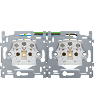 Niko Dubbel voorbedraad horizontaal stopcontact