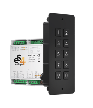 Entrya ES4-KPFB kit met zwart inbouw codeklavier Entrya ES4-KPFB kit met zwart inbouw codeklavier