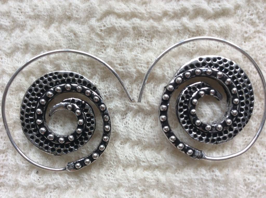 Spiral bohemian earrings  gypsy  Ibiza style