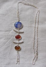 Pendant necklace hand made with real stones