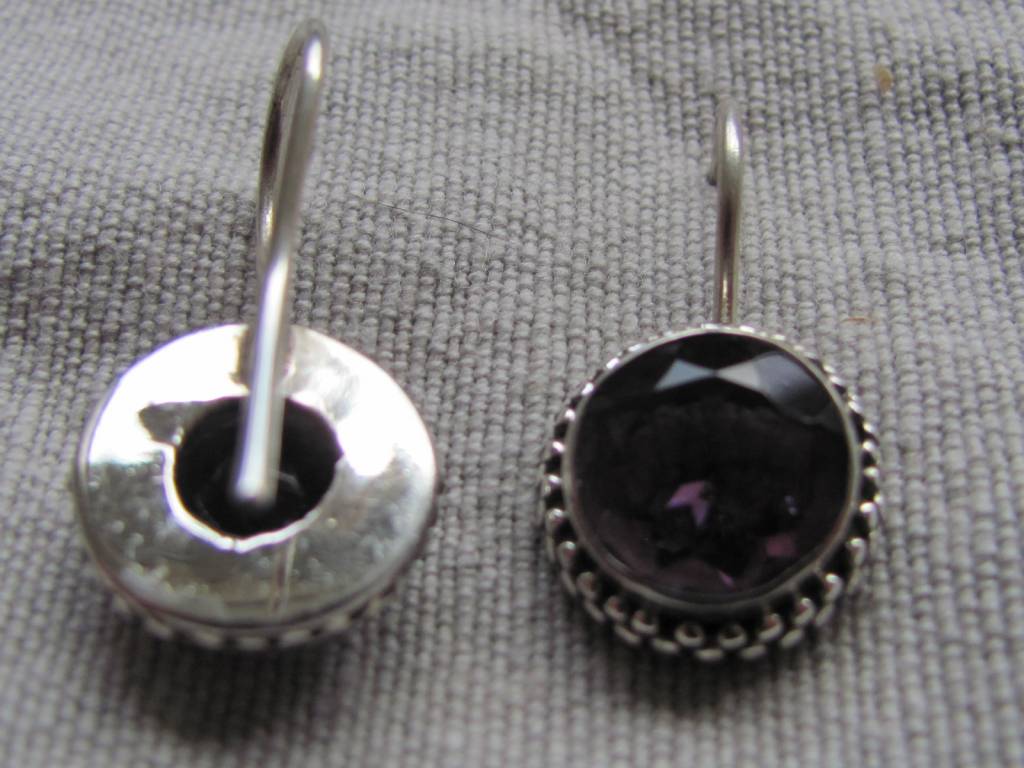 Earring silver with  excellent quality amethyst