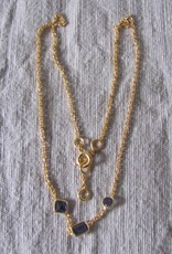Necklace gold on silver with iolite