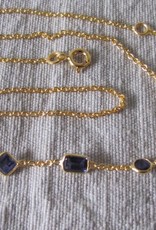 Necklace gold on silver with iolite