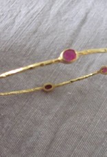 Bangle gold on silver ruby