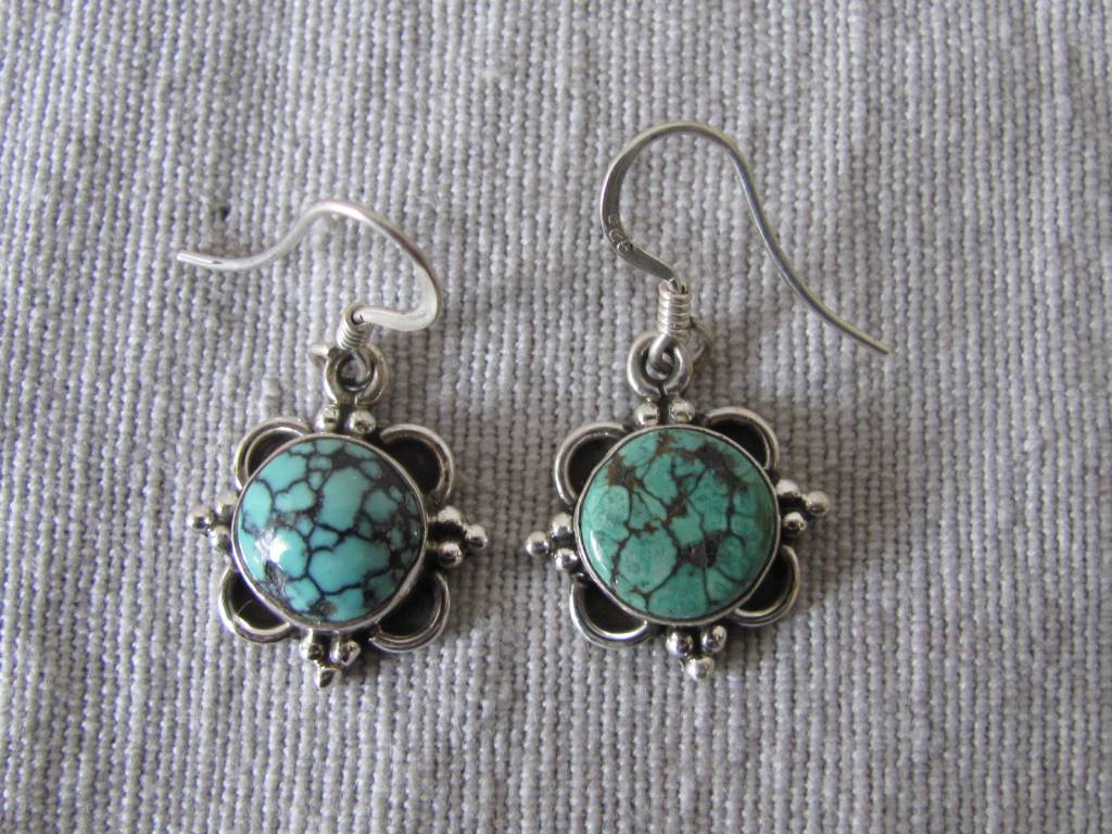 Earring silver with  turquoise