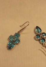 Earring silver with Blue zircon