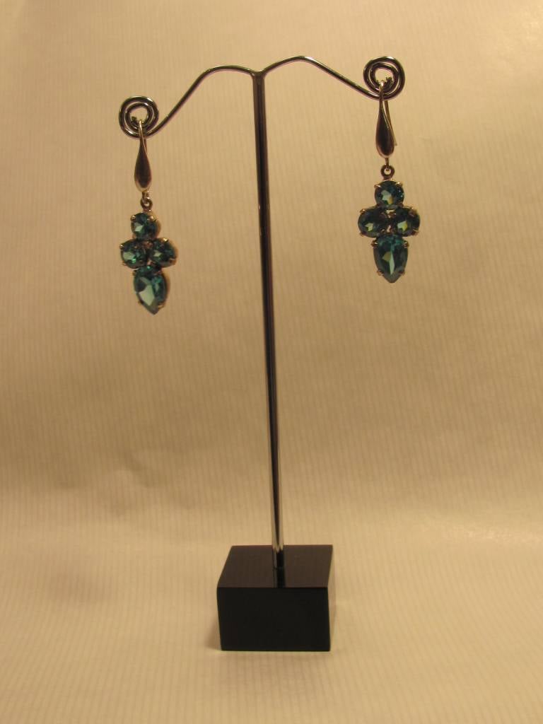 Earring silver with Blue zircon