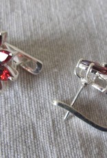 Earring dormeuse silver with garnet