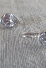 Silver earring teardrop zircon