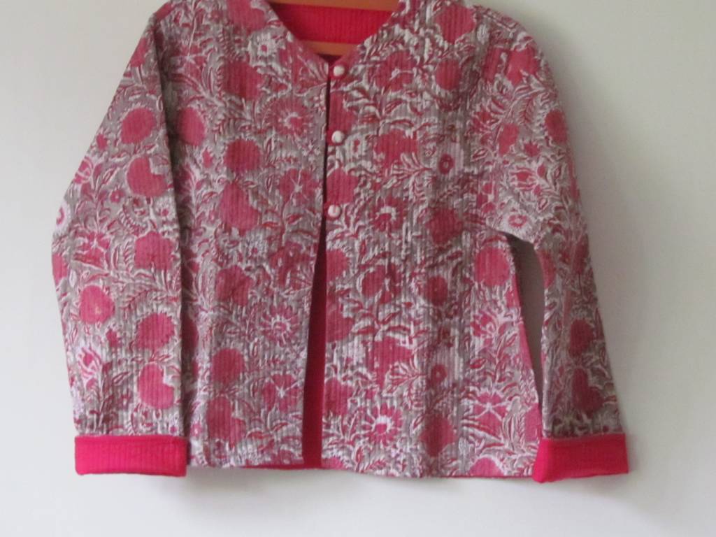 Jacket handprinted en quilted