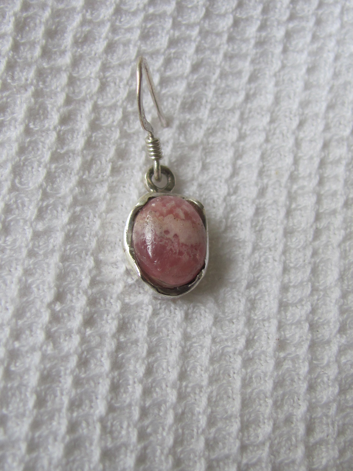 Earring silver with  rhodocrosite